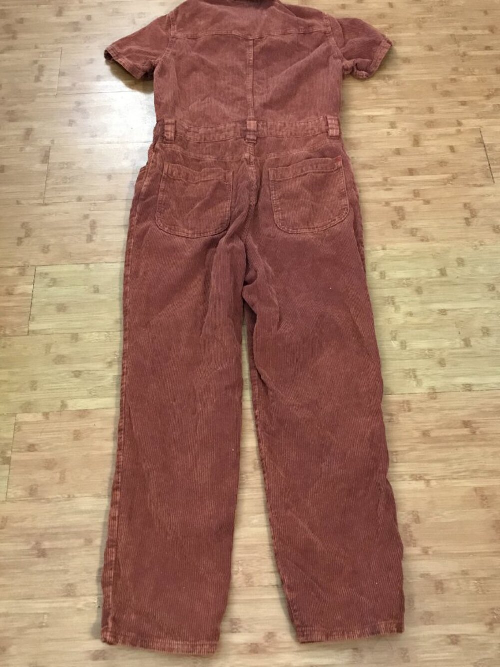 BDG Corduroy Utility Jumpsuit Women S Brown Button Up Pockets Short Sleeve 19146 - Picture 2 of 15